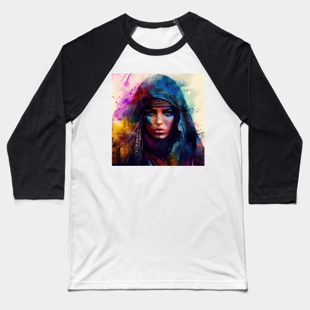 Powerful Tuareg Woman #1 Baseball T-Shirt by Chromatic Fusion Studio